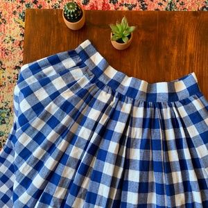 SHEIN Soft Gingham Plaid Midi Skirt